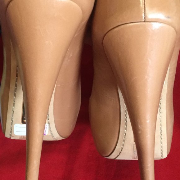 Alejandro Ingelmo Intermix Nude Camel Tan Platform High Heel Pumps Sz 36 - Picture 6 of 16